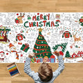Tbsone Christmas Coloring Tablecloth for Kids ‒ 72×30 Inch Giant DIY Paper Table Cover, Xmas Party Activity & Craft Decorations