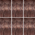 3.3 x 6.6 ft Foil Fringe Backdrop Curtains, Tinsel Streamers Party Decorations, Fringe Backdrop for Birthday, Baby Shower, Gender Reveal, Graduation (6, Brown)
