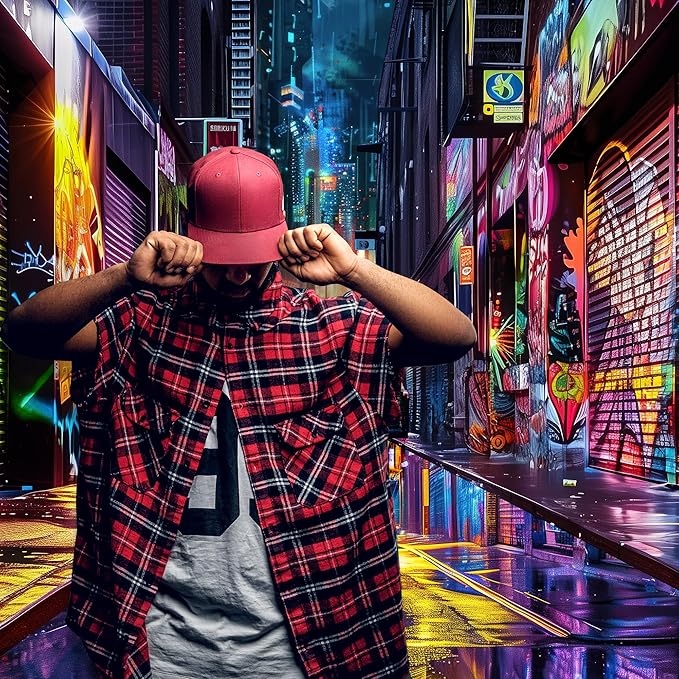 Imirell Graffiti Street Backdrop 7Wx5H Feet Neon Wall Hip Hop Retro 80s 90s Cool Funny Colorful Painting Art Polyester Fabric Modern Photography Backgrounds Photo Shoot Decor Props Decoration