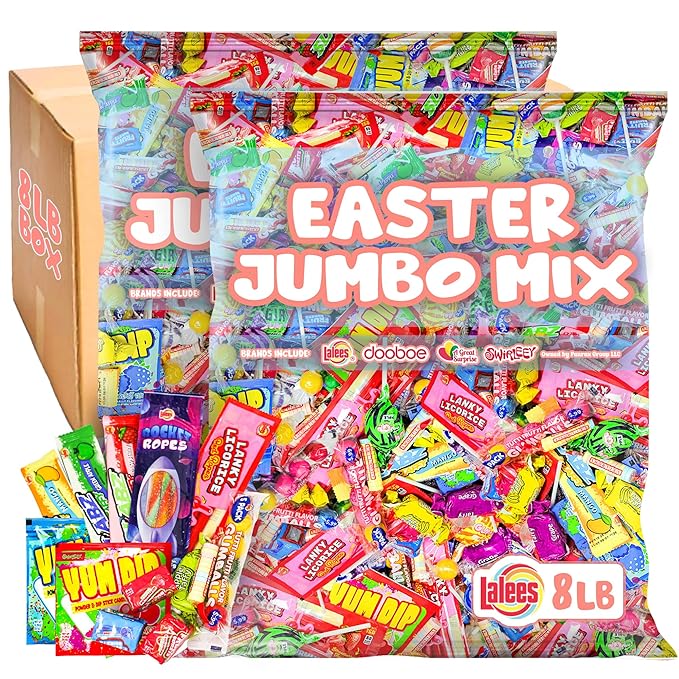 Bulk Candy Assortment – 8 Pound Bulk Individually Wrapped Candy Mix – Party Favors, Piñata Filler, Goodie Bags, Events, Office Candy Bowl