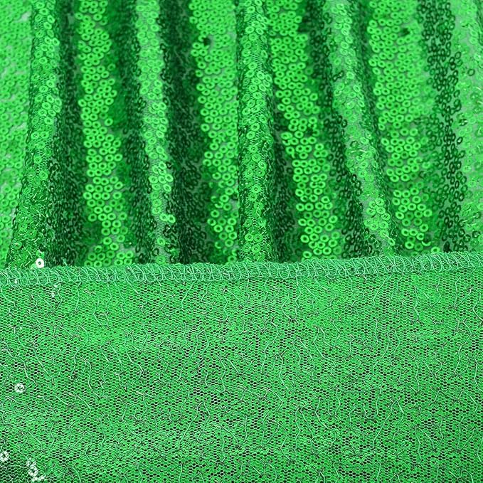 Green Sequin Backdrop 6FTx8FT Photobooth Backdrop Curtains for Birthday, Party, Wedding Decoration
