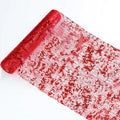 Snowkingdom Red Glitter Table Runner 11 Inch x 49 Feet Sparkle Mesh Long Runner Table Decorations for Wedding Anniversary Party, Birthday, Mother's Day