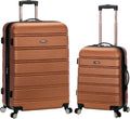Rockland Melbourne Hardside 2 Piece Expandable Spinner Wheel Luggage Set, (20"/28"), Brown