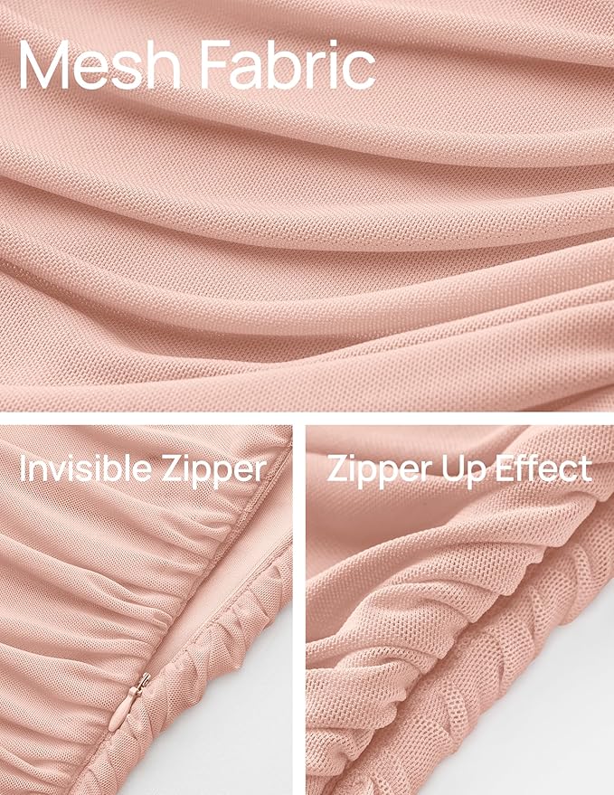 ZESICA Women's 2026 Summer Ruched Bodycon Dress Sleeveless Backless Ruffle Mermaid Cocktail Wedding Party Dresses
