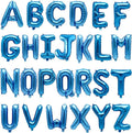 52Pcs 2 Set Blue A-Z Letter Balloons 16in Alphabet Balloon Foil Letter Decorations Party Decor Blue Letter Balloons Alphabet A-Z Party Balloons