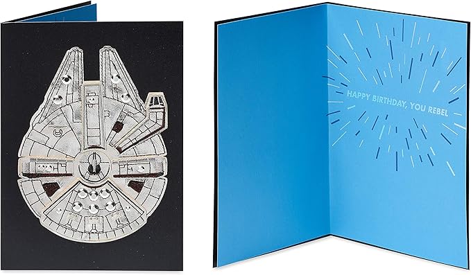 Papyrus Star Wars Birthday Card Assortment, Ewok, Cupcake, and Millennium Falcon (3-Count)