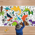 OHOME Dinosaur Giant Coloring Poster/Tablecloth - Dinosaur Birthday Decorations,Kids Crafts Games Activities Toys Decor Party Decor for Classroom School