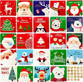 24 Christmas card with Envelopes& Sticker categories, holiday cuteness multiple loose cards with envelopes and written blessing messages, can be given to friends, family, children, boys and girls (Red)