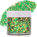 Green Face Glitter Gel,Mardi Gras Outfit for Women,Gold Hair Glitter Green St Patrick's Day Accessories, Self-Adhesive Carnival Face Paint Body Glitter Sparkling Festival Chunky Makeup