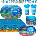 Under The Sea Party Supplies Serves 24, Ocean Sea Party Tablewear Set, Ocean Themed Party Decorations Plates Cups Napkins Tablecloth Banner etc Ocean Animal Party Tableware