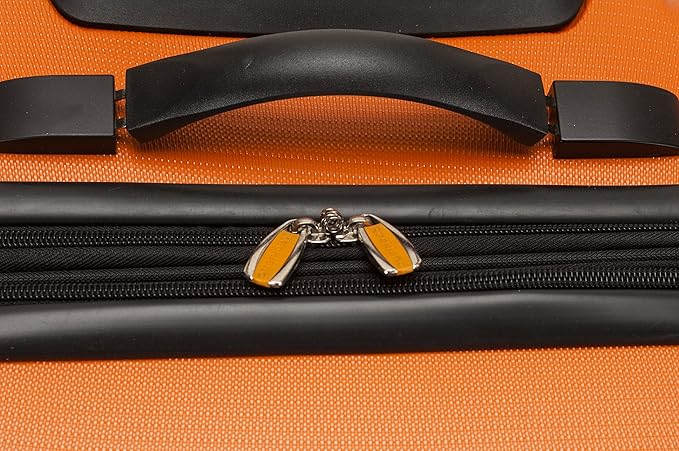Rockland Melbourne Hardside 3 Piece Expandable Spinner Wheel Luggage Set, (20"/24"/28"), Orange