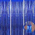 Birthday Party Decorations| 3 Pack 3.3 x 9.9 ft Blue Foil Fringe Curtains Party Supplies|Tinsel Curtain Backdrop for Parties, Glitter Streamers Backdrop for Birthday/Photo Booth Backdrops/Party Decor