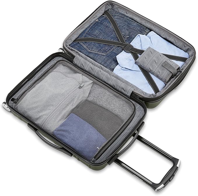 Samsonite Omni 2 Hardside 3 Piece Set - Includes Global Carry-On, Medium, & Large Checked Suitcases - 360° Dual Spinner Wheels - Integrated TSA Lock & Expansion - Amazon Exclusive - Vita Olive