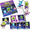 Kangaroo 28 Pack Alien Pop Out Bulk Funny Valentines Day Cards for Kids School - Includes Envelopes & Stickers, Fun Space Themed Valentines for Class Exchange Cards, School Party Favors for Boys