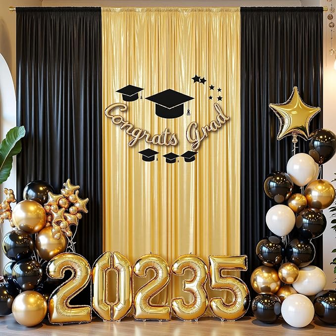40x10 ft Wrinkle Free Black Sequin Backdrop Curtain for Parties,8 Panels 5x10ft Thick Not Fall Glitter Wedding Drapes Backdrop Photo Back Drop Cloth for Birthday Graudation Photography Background