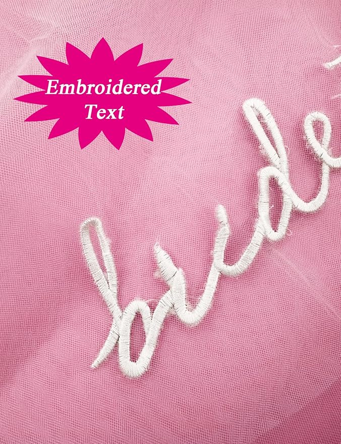 Bride to Be Embroidered Veil with Heart Sunglasses - Bachelorette Party Favors, Bridal Shower Decorations