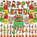 208Pcs Green Monster Christmas party decoration,holiday decorations for families, schools and offices, Monster birthday party decorations. (green)