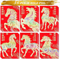 Red Envelopes Chinese New Year Of The Horse 2026,红包, Lucky Money Envelopes For Lunar New Year, Li Xi Hongbao With 6 Gold Embossed Patterns Colorful 36Pcs Medium