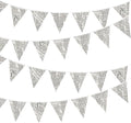 46Ft Vintage Newspaper Burlap Banner Newspaper Burlap Triangle Pennant Flag Linen Bunting Garland Streamers for Vintage Book Birthday Wedding Old News Baby Shower Engagement Library Party Decorations