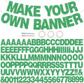 BEISHIDA 116 PCS A-Z DIY Letter Banner Kit Make Your Own Banner Glitter Green Including 111 Letters and Numbers 3 Rope and 2 Threading Device,Customized for Birthday Graduation Wedding Party Decor