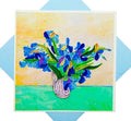 Van Gogh's Irises (1890) Quilling Art Greeting Card,Design Greeting Card for Birthday, Valentine's Day, Get Well, All Occasion. Framable Artwork for Art Lovers