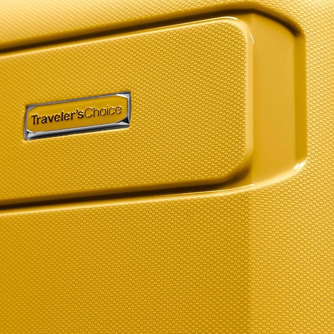 Traveler's Choice Pagosa Hardshell Expandable Luggage with Spinner Wheels, Yellow, 3-Piece Set (22/26/30)