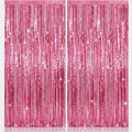 KatchOn, Pink Fringe Backdrop - Large, Pack of 2 | Pink Streamers for Birthday Decorations | Valentines Decor, Galentines Day Decorations, Baby Shower, Gender Reveal, Bachelorette Party Decoration