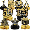 9 Pcs 50th Birthday Decoration for Men Women 50th Birthday Table Decorations Cheers to 50th Birthday Honeycomb Centerpieces Table Topper Black and Gold 50th Birthday Party Favors