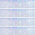4 Packs Foil Fringe Garland Tinsel Streamers Shiny Wall Hanging Birthday Banner Backdrop for Graduation Wedding Anniversary Celebration Happy Birthday Party Decorations Iridescent