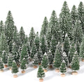 30Pcs Mini Christmas Trees Artificial Christmas Tree Bottle Brush Trees with Wooden Base for Christmas Decor Christmas Party Home Table Craft Decorations(Green-A)