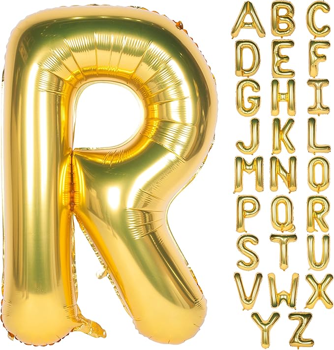 Letter Balloons 40 Inch Giant Jumbo Helium Foil Mylar for Party Decorations Gold R