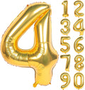 40 Inch Large Gold Number Balloons 4 Aluminum Foil Mylar Big Number Balloons 0-9 Suitable for Gold Birthday Parties, Weddings and Anniversary Photography