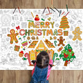 ZOIIWA Christmas Coloring Poster for Kids Giant Coloring Poster Large Gingerbread Man Coloring Tablecloth Jumbo Coloring Books for Kids Classroom Home Birthday Party Supplies Favor 31.4 x 43.3 Inch