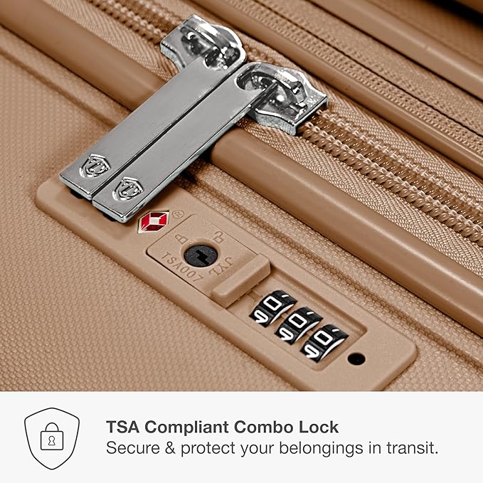 Traveler's Choice Pagosa Hardshell Expandable Luggage with Spinner Wheels, Latte Beige, 30-Inch Large