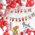 "Tom & Jery Happy Birthday Banner – Classic Cartoon Theme Party Decoration – Fun & Colorful Hanging Banner for Birthday Party Supplies – Cartoon Character Birthday Décor for Boys & Girls"