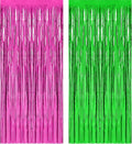 OHOME Witch Party Decorations - Pink and Green Party Backdrop Streamers | Happy Birthday Banner for Birthday Party Decorations Supplies | Witch Themed Decor Photo Booth Props,2 Pack