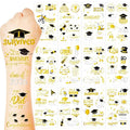 96 Pcs Grad Temporary Tattoos, 12 Sheets Foil Metallic Grad Glitter Tattoos Bulk, Graduation Stickers Tattoo for 2026 Congrats Graduation Party Favors Decorations Decor Gifts Supplies Accessories