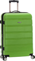 Rockland Melbourne Hardside Expandable Spinner Wheel Luggage, Checked Large 28", Green