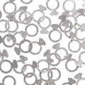 50 x Engagement Ring table confetti/scatter, bachelorette party decorations (Silver)