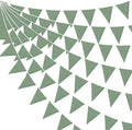 46Ft Sage Green Party Decorations Sage Green Burlap Banner Triangle Pennant Flag Linen Bunting Garland Streamers for Jungle Safari Birthday Wedding Golf Baby Shower Summer Dinosaur Party Decorations