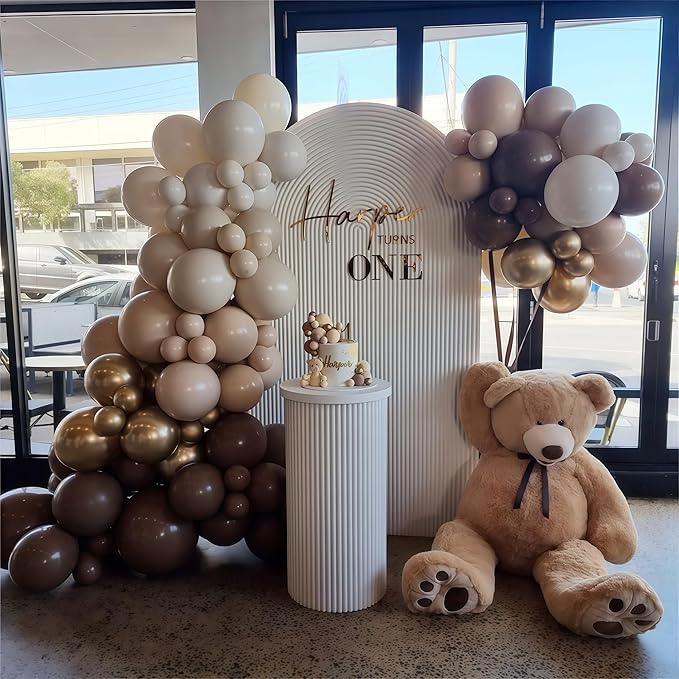Brown Cream Neutral Balloons, 12 Inch 60PCS Retro Brown Khaki Beige Sand White Balloon, Beige Nude Apricot Balloon for Neutral Bear Bridal Baby Shower Wedding Birthday Party Decorations Supplies