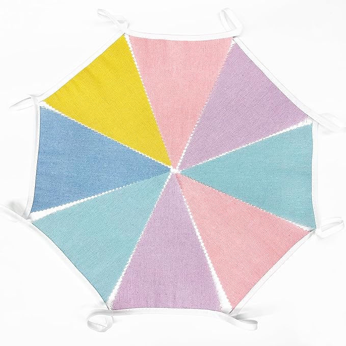 46Ft Pastel Party Decorations Macaron Burlap Banner Triangle Pennant Flag Macaron Linen Bunting Garland Streamers for Vintage Pastel Birthday Wedding Baby Shower Easter Spring Party Decorations