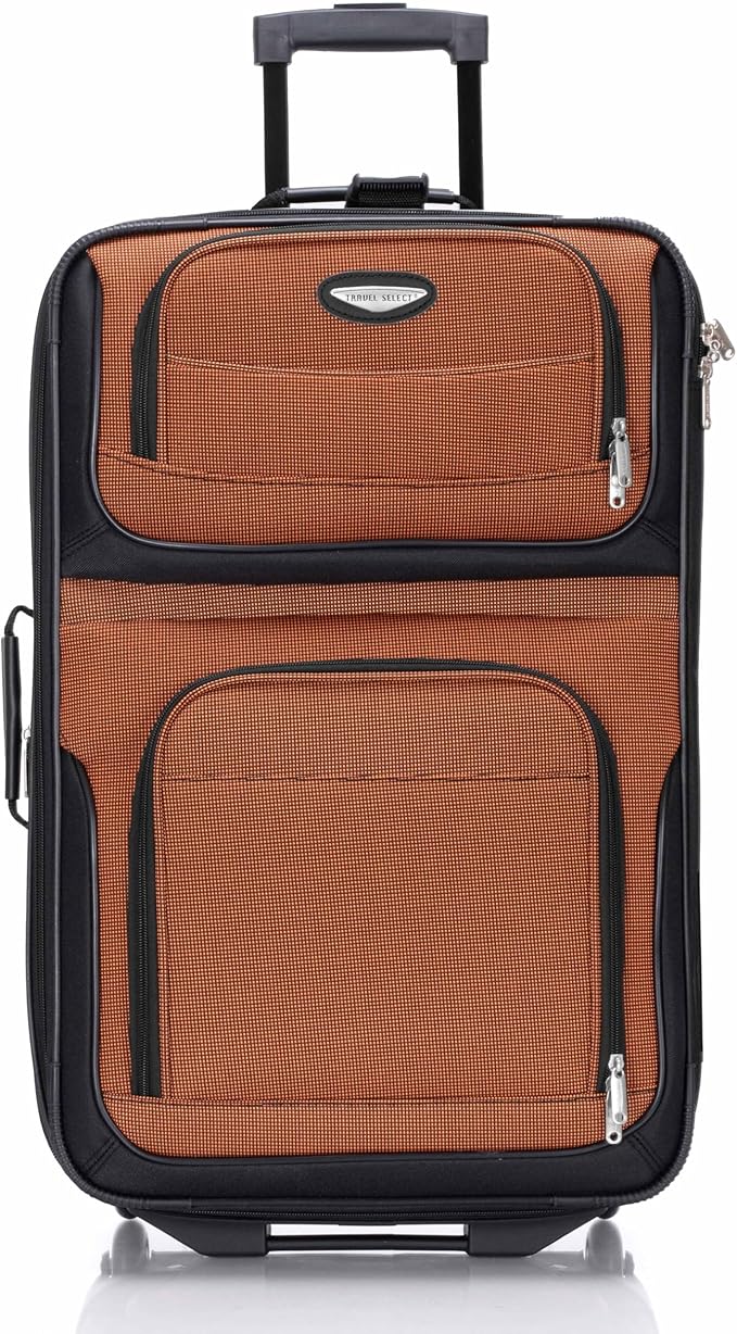 Travel Select Amsterdam Softside Expandable Luggage with Rolling Wheels, Orange, 4-Piece Set (15/21/25/29)
