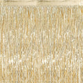 2 Pack Champagne Gold Foil Fringe Curtains Streamers Party Decorations 3.3 x 8.2 ft, Tinsel Curtain Fringe Backdrop for Parties, Door Fringe Birthday Streamers, Photo Booth Backdrops, Party Decor