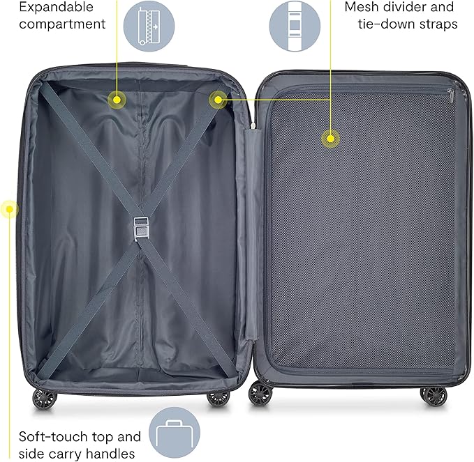 DELSEY PARIS Helium Aero Hardside Expandable Luggage with Spinner Wheels, Blue Cobalt, Carry-On Plus 21 Inch