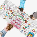 Birthday Coloring Poster, Large Coloring Activity Paper 75” x 31” Jumbo Size Versatile Paper DIY Painting Drawing Banner/Tablecloth for School, Birthday Parties, Wall Decor