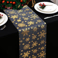 Snowkingdom 2 Pcs Christmas Snowflake Gold Table Runner, 108 Inch Sparkly Gold Glitter Metallic Foil Runners Decorations for Seasonal Winter Festival Holiday Home Party