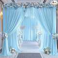 16x10FT Baby Blue Backdrop Curtains for Wedding Parties, Wrinkle Free Polyester Photography Backdrop Drapes for Wedding Baby Shower Birthday Parties Stage Background Stand Decorations 4x10ft,4 Panels
