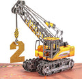 Liif Crane Truck Happy 2nd Birthday Card,3D Greeting Pop Up Card For Age 2,Two Years Old,For Kids, Boy, Nephew, Grandson, Toddler,With Message Note & Envelop,Size 7x5 Inch