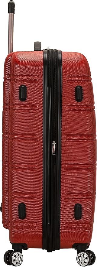 Rockland Melbourne Hardside Expandable Spinner Wheel Luggage, Checked Large 28", Red